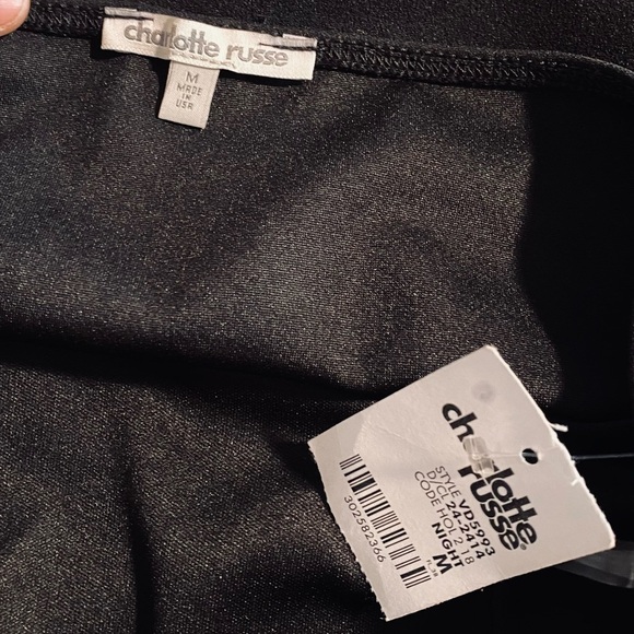 Charlotte Russe Wrap Ruched Strapless Mini Dress in Bow Tie Black New with Tags - Picture 5 of 8